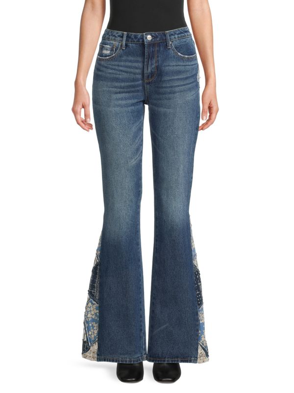Driftwood ?Farrah Patched Up Mid Rise Flare Jeans